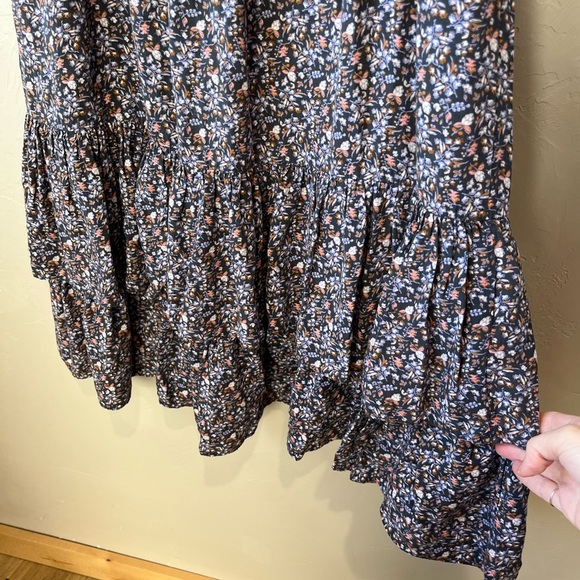 Target boho peasant ruffle tiered floral balloon long sleeve midi Cottagecore - Picture 7 of 10